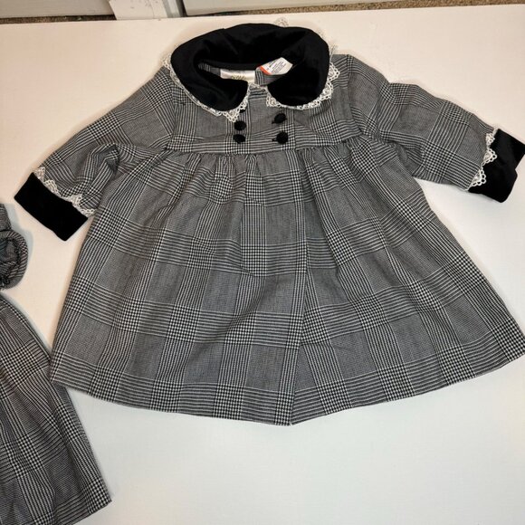 LITTLE BITTY INFANT 12 MTHS TWO PIECE PLAID DRESS AND COAT - Picture 1 of 10